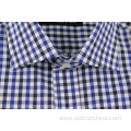 Autumn Long Sleeved Men Blue Plaid Shirt